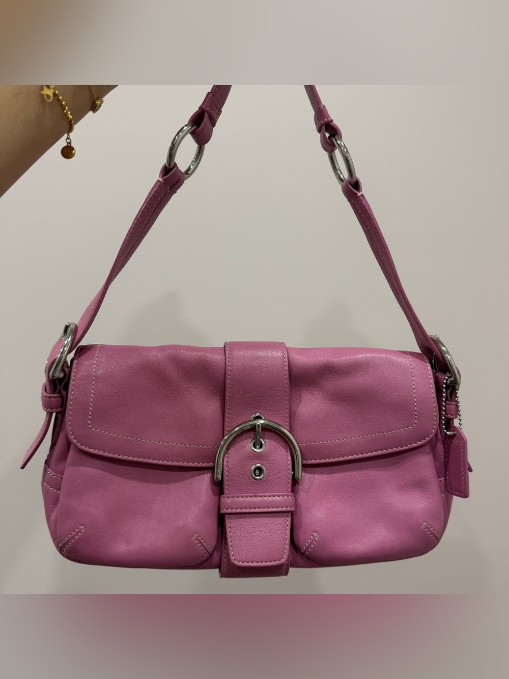 Coach Soho Barbie Pink Leather Shoulder Bag Purse